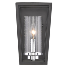  4309-WSC BLK-SD - Mercer 1 Light Wall Sconce in Matte Black with Chrome accents and Seeded Glass